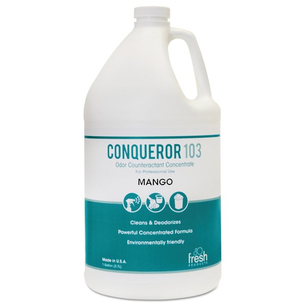 Fresh Products Conqueror 103 Odor Counteractant Concentrate, Mango, 1 gal Bottle, PK4 1-WB-MG-F